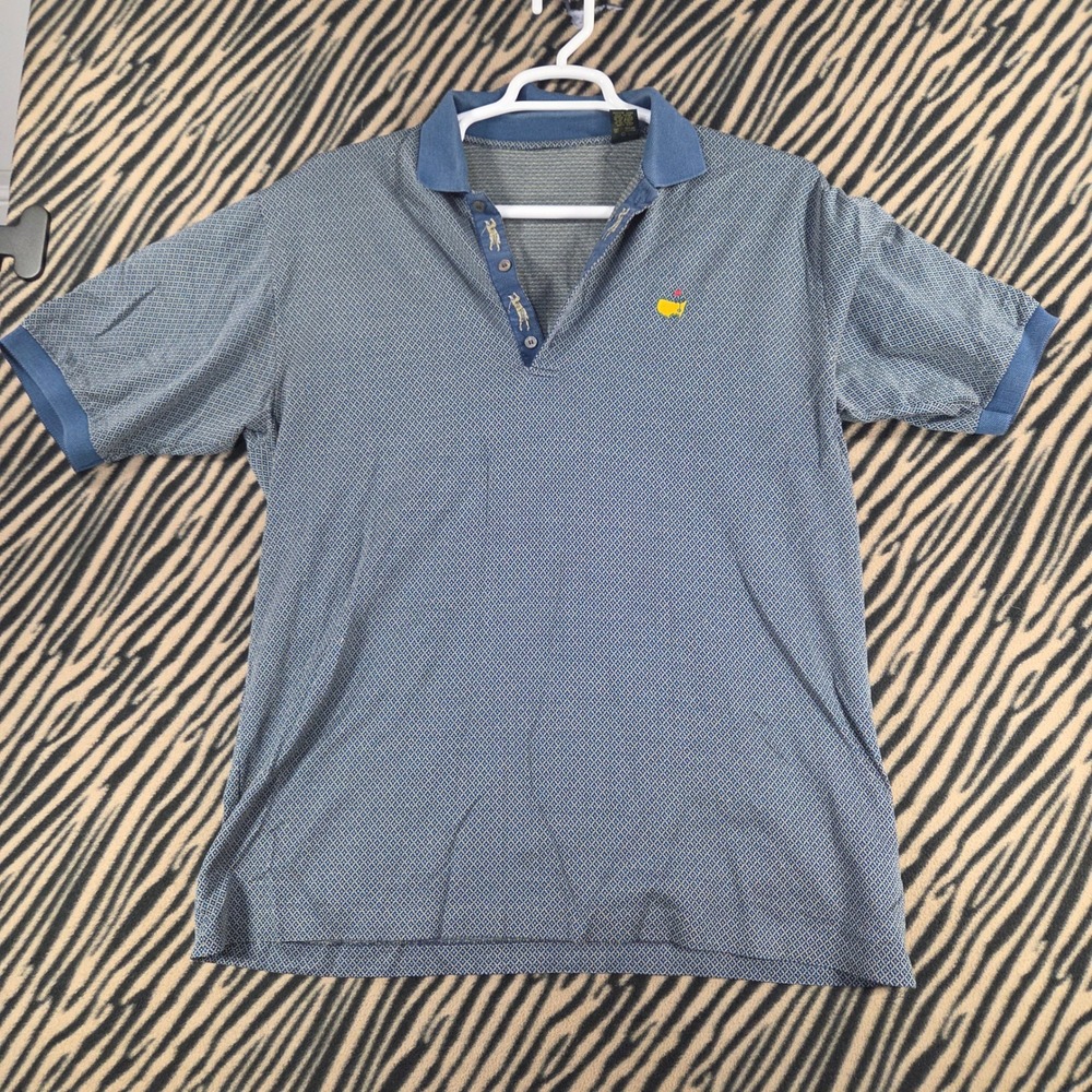 Vintage Late 90s Masters Golf Polo Shirt Mens L Made in Italy Augusta National